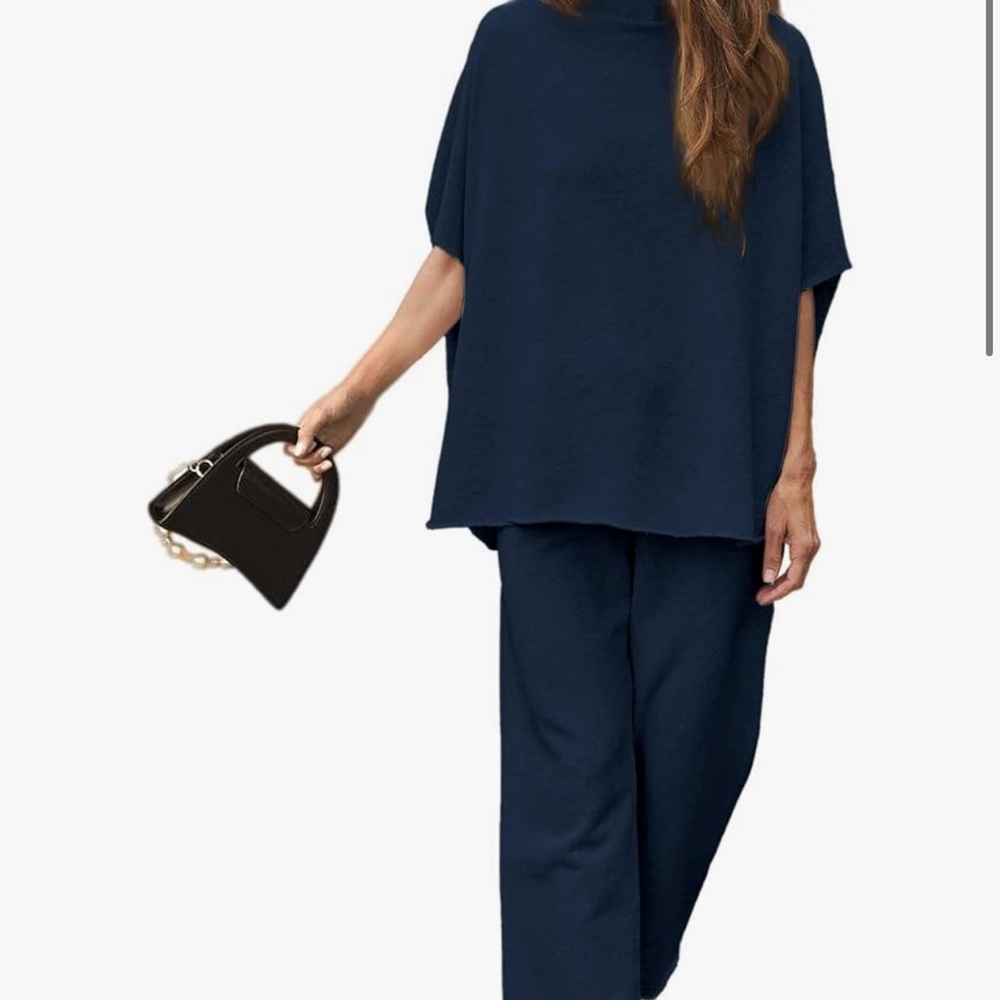 Elegant Navy Women's Pants & Top Set NWT